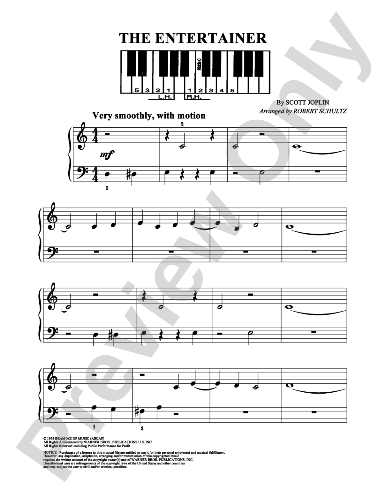 Entertainer, The: Easy Piano Digital Sheet Music