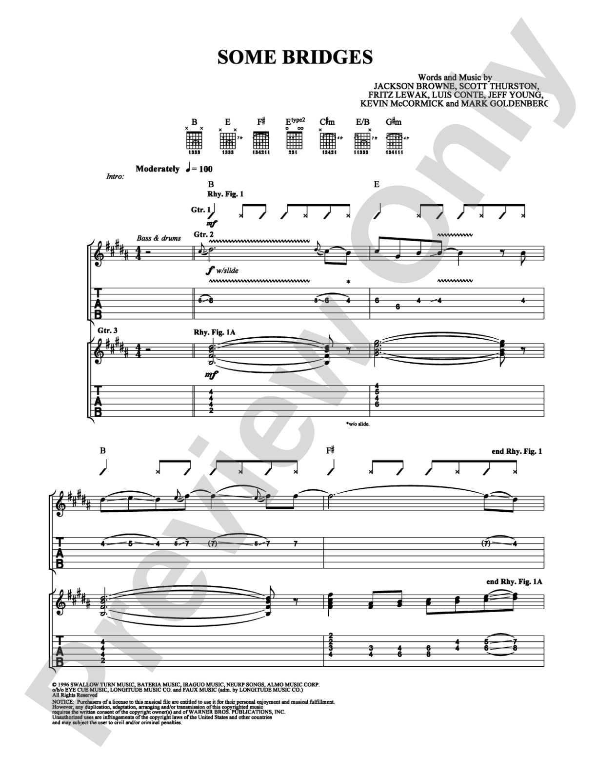 Some Bridges: Guitar TAB Digital Sheet Music