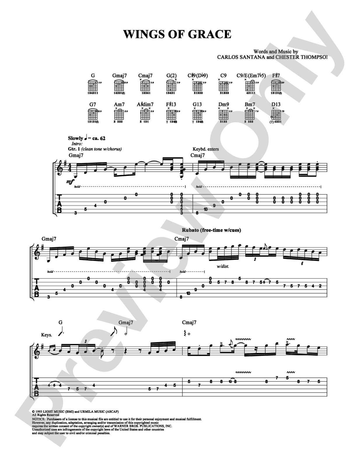 Wings of Grace: Guitar TAB Digital Sheet Music