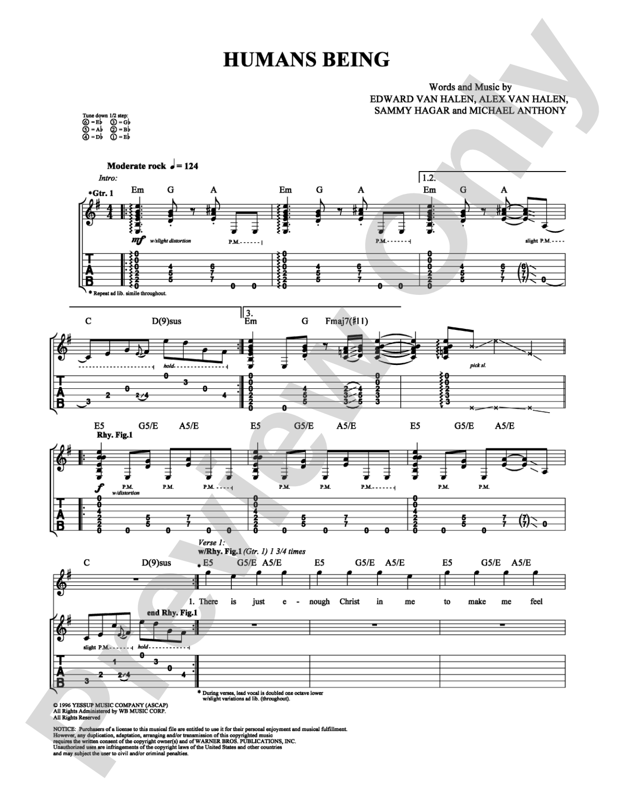 Humans Being: Guitar TAB Digital Sheet Music