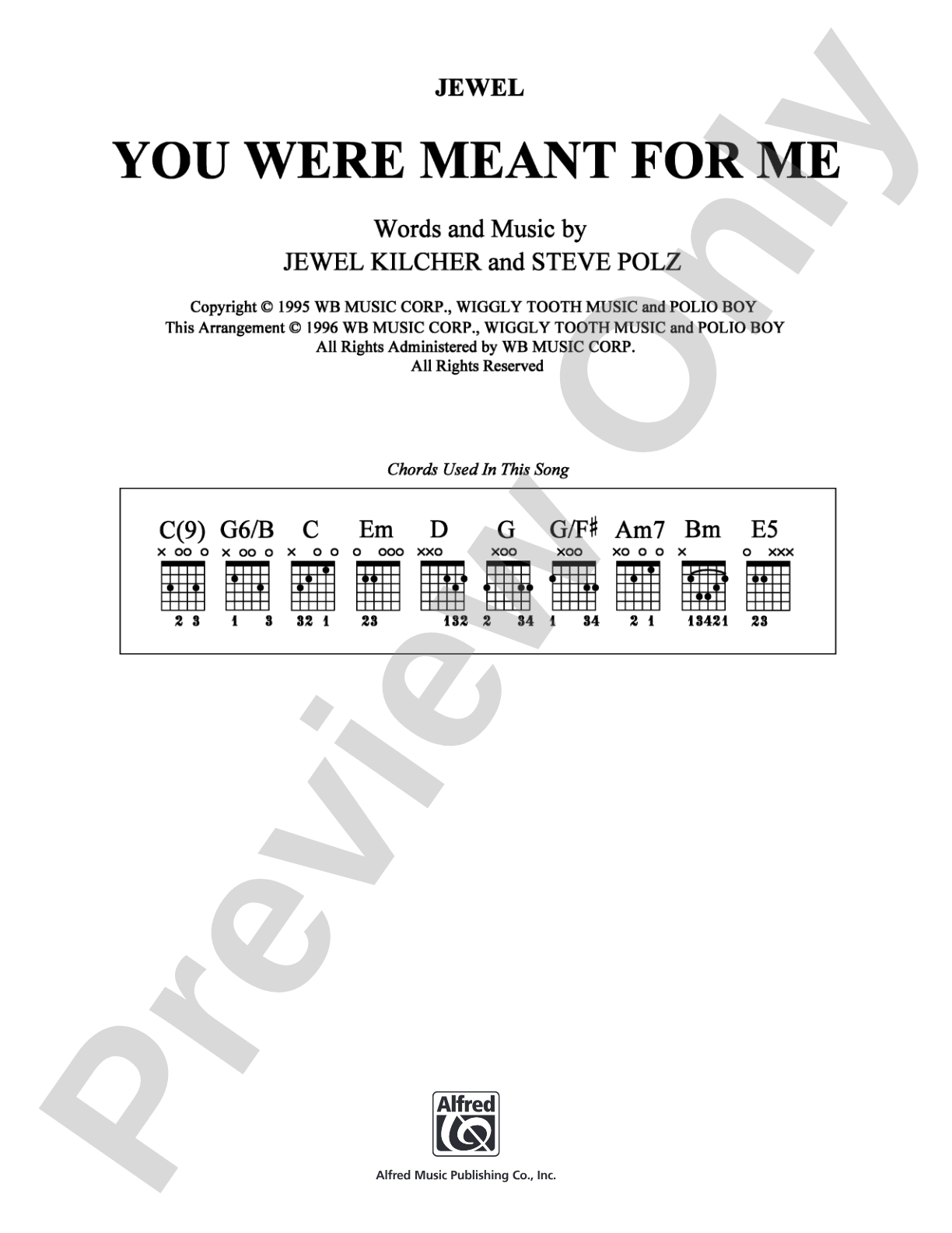 You Were Meant For Me: Strum and Sing Digital Sheet Music
