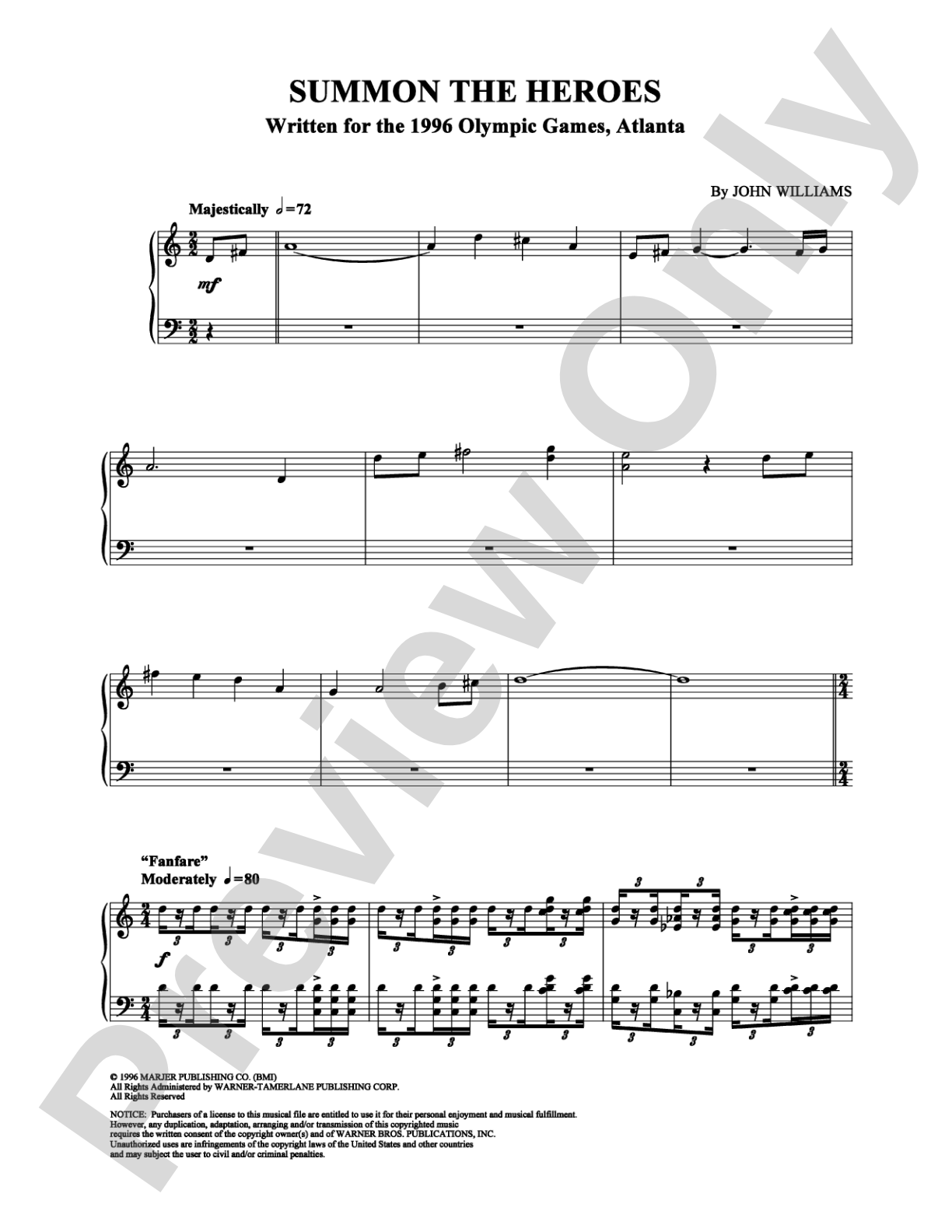 Summon the Heroes: Piano Digital Sheet Music