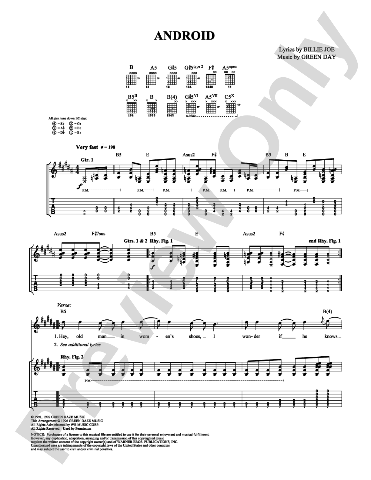 Android: Guitar TAB Digital Sheet Music