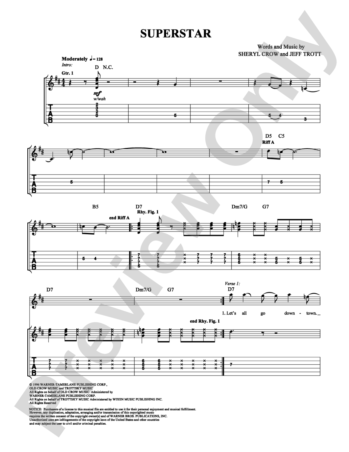 Superstar: Guitar TAB Digital Sheet Music