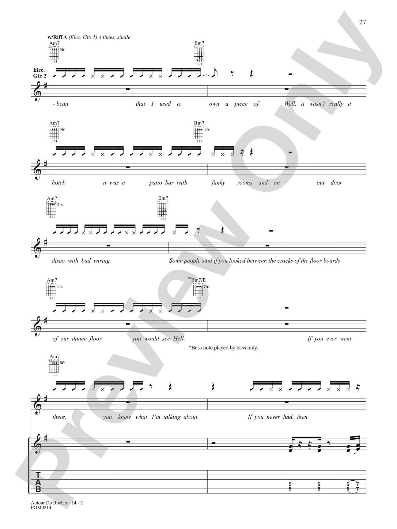 Autour Du Rocher: Authentic Guitar TAB