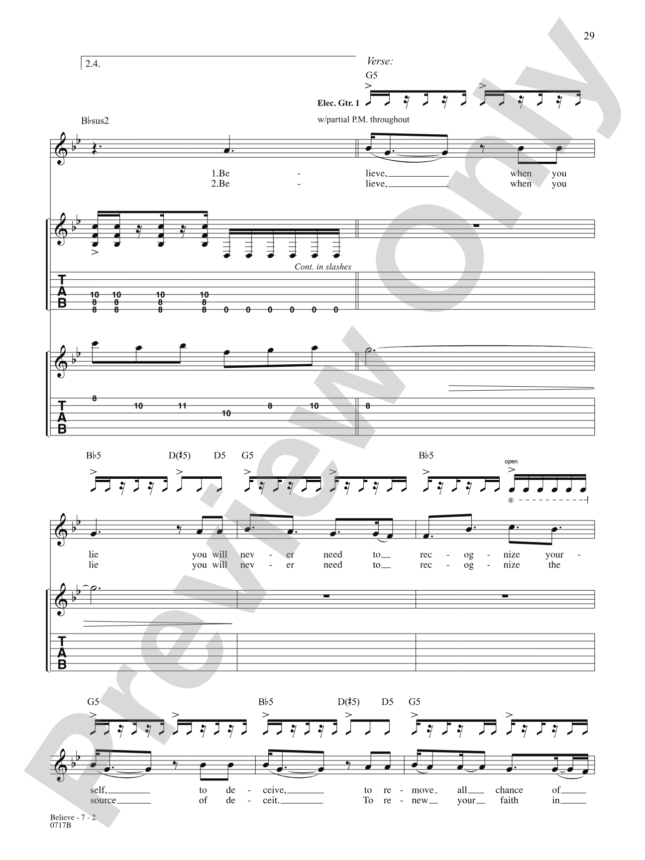 Believe: Authentic Guitar TAB