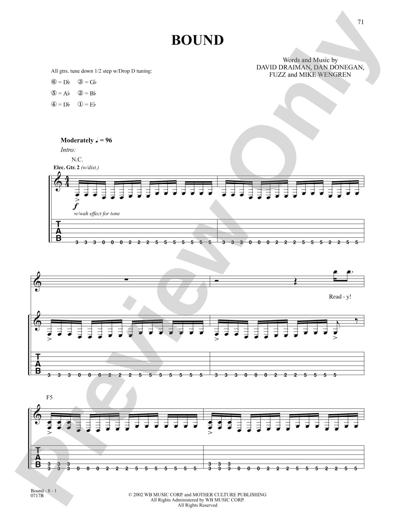 Bound: Authentic Guitar TAB