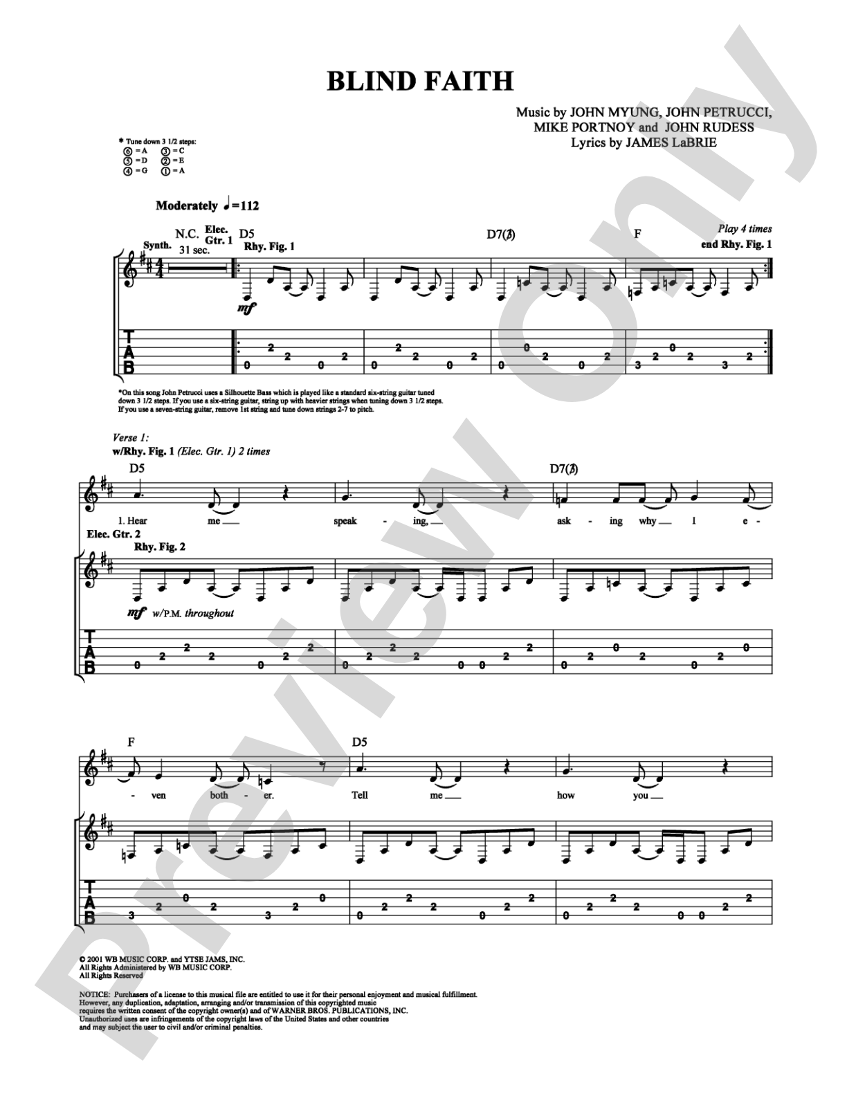 Blind Faith: Guitar TAB Digital Sheet Music