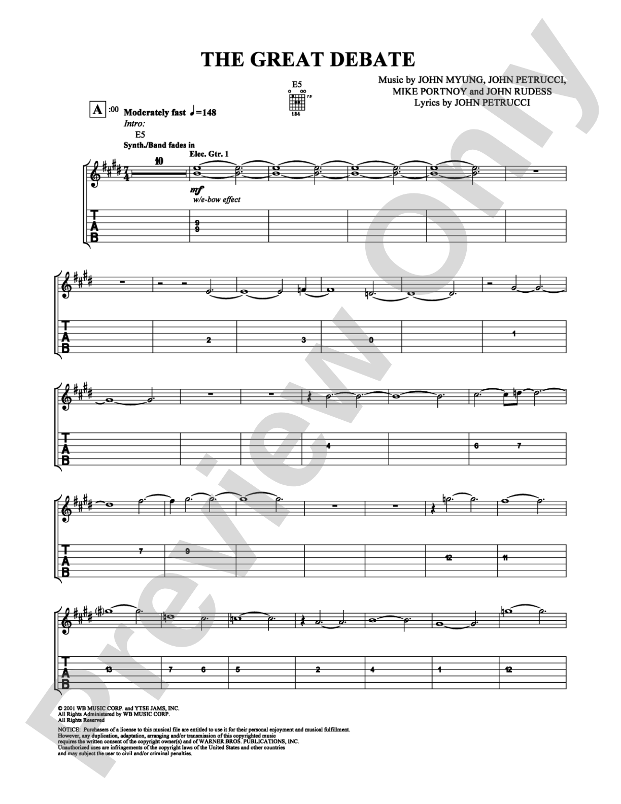 The Great Debate: Guitar TAB Digital Sheet Music