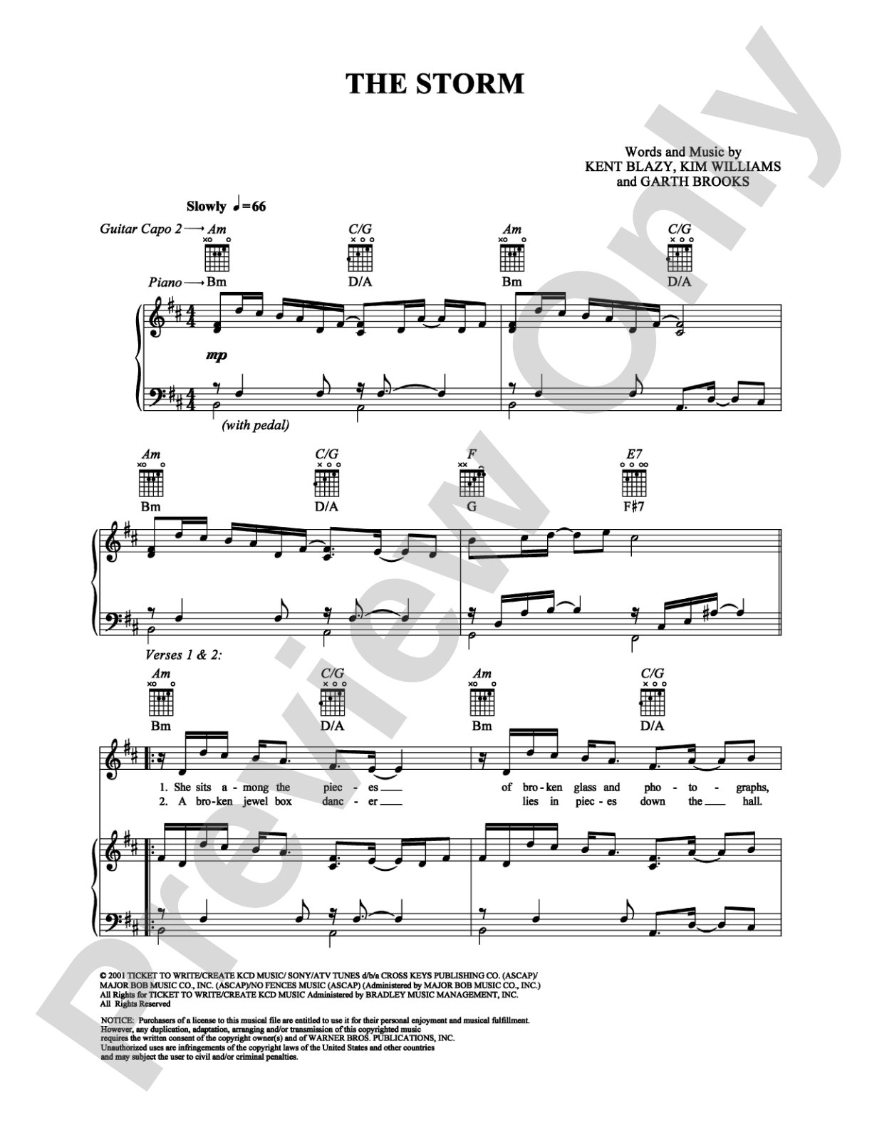 The Storm: Piano/Vocal/Chords Digital Sheet Music