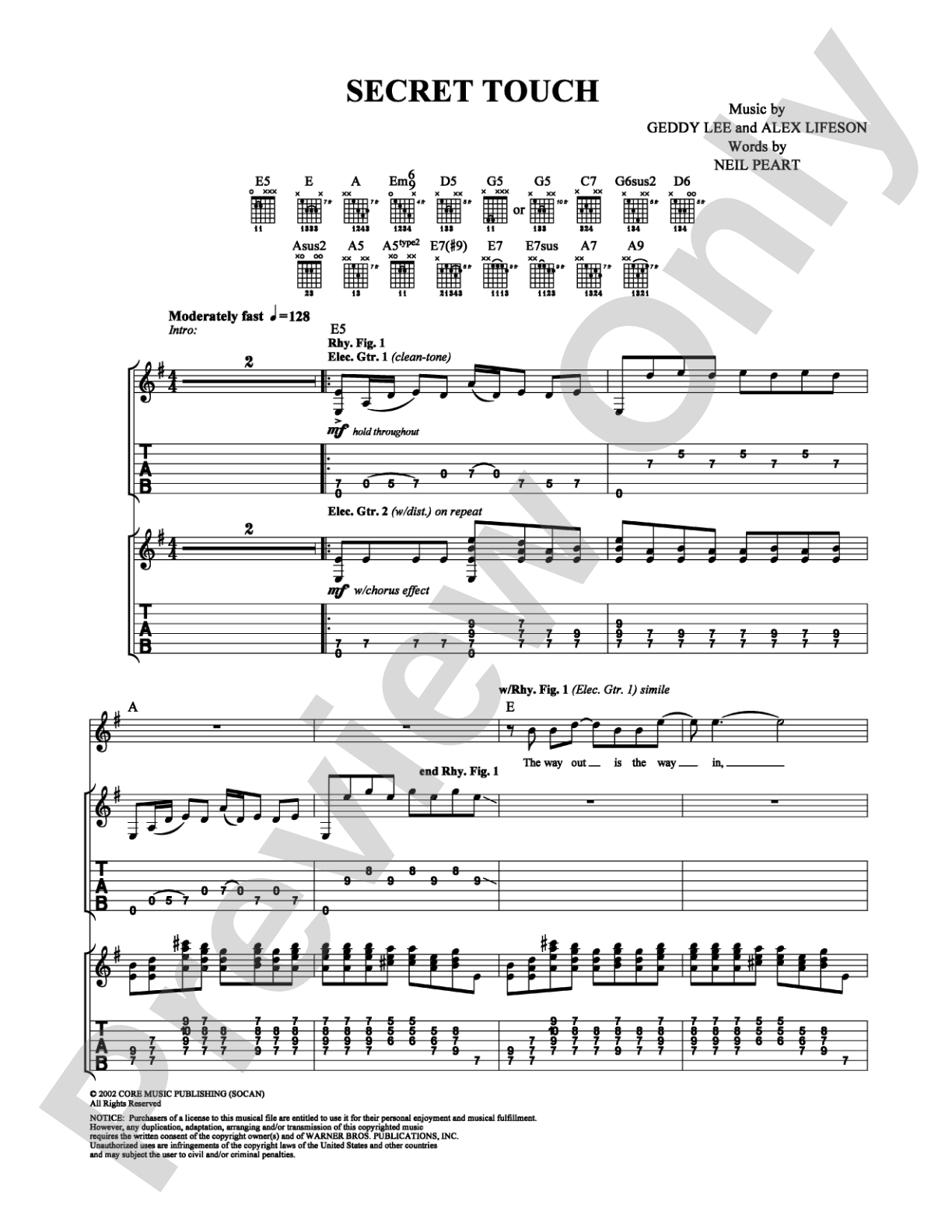 Secret Touch: Guitar TAB Digital Sheet Music