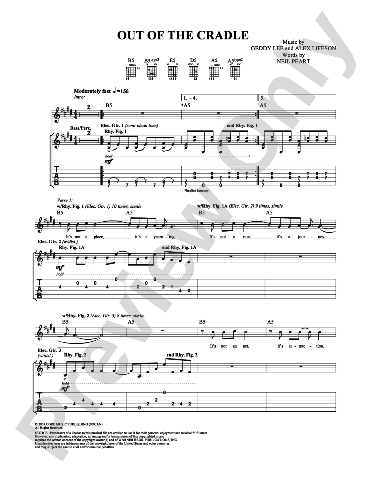 Out of the Cradle: Guitar TAB Digital Sheet Music