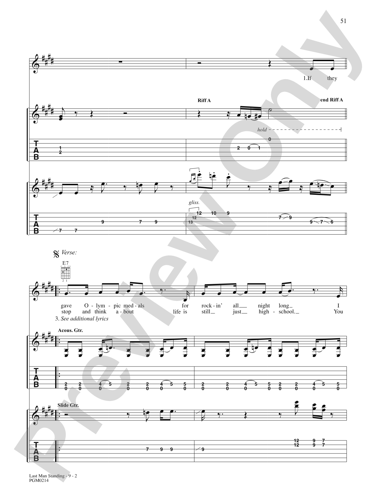 Last Man Standing: Authentic Guitar TAB