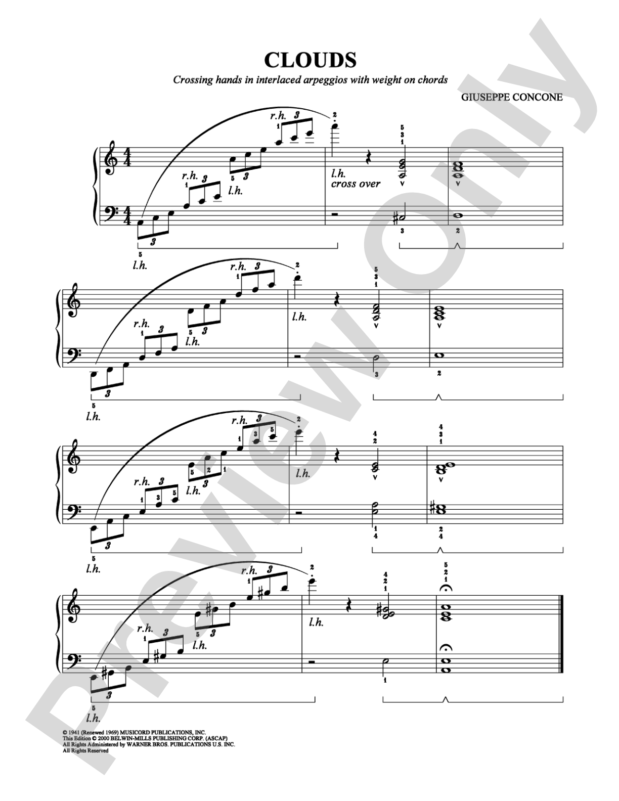 Clouds: Easy Piano Digital Sheet Music