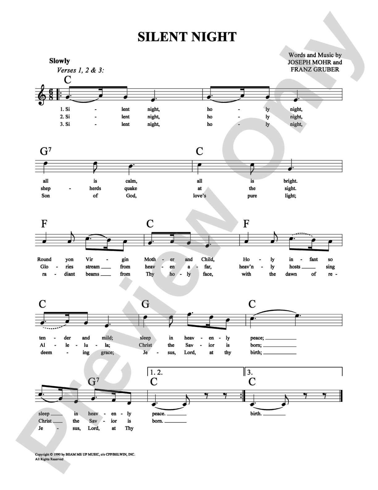 Silent Night: Lead Sheet Digital Sheet Music