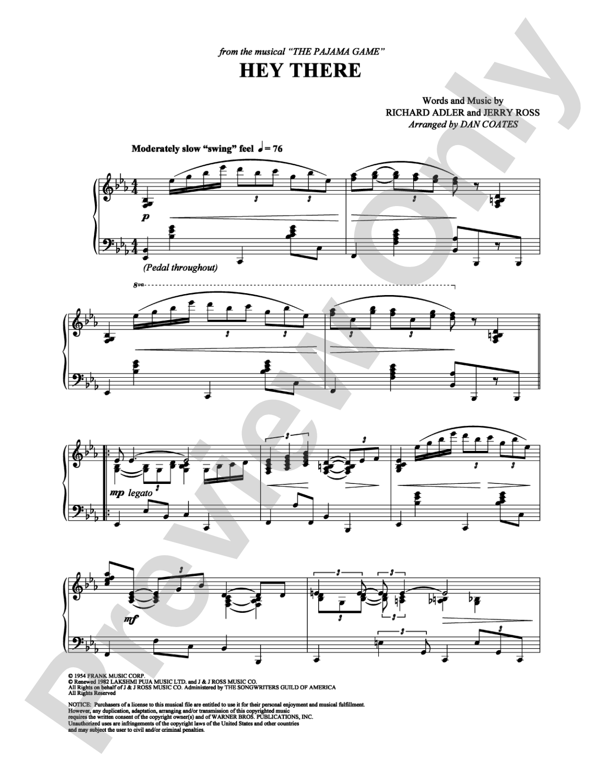 Hey There: Piano Digital Sheet Music