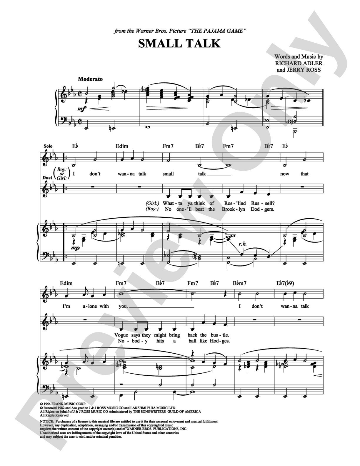 Small Talk: Piano/Vocal/Chords Digital Sheet Music