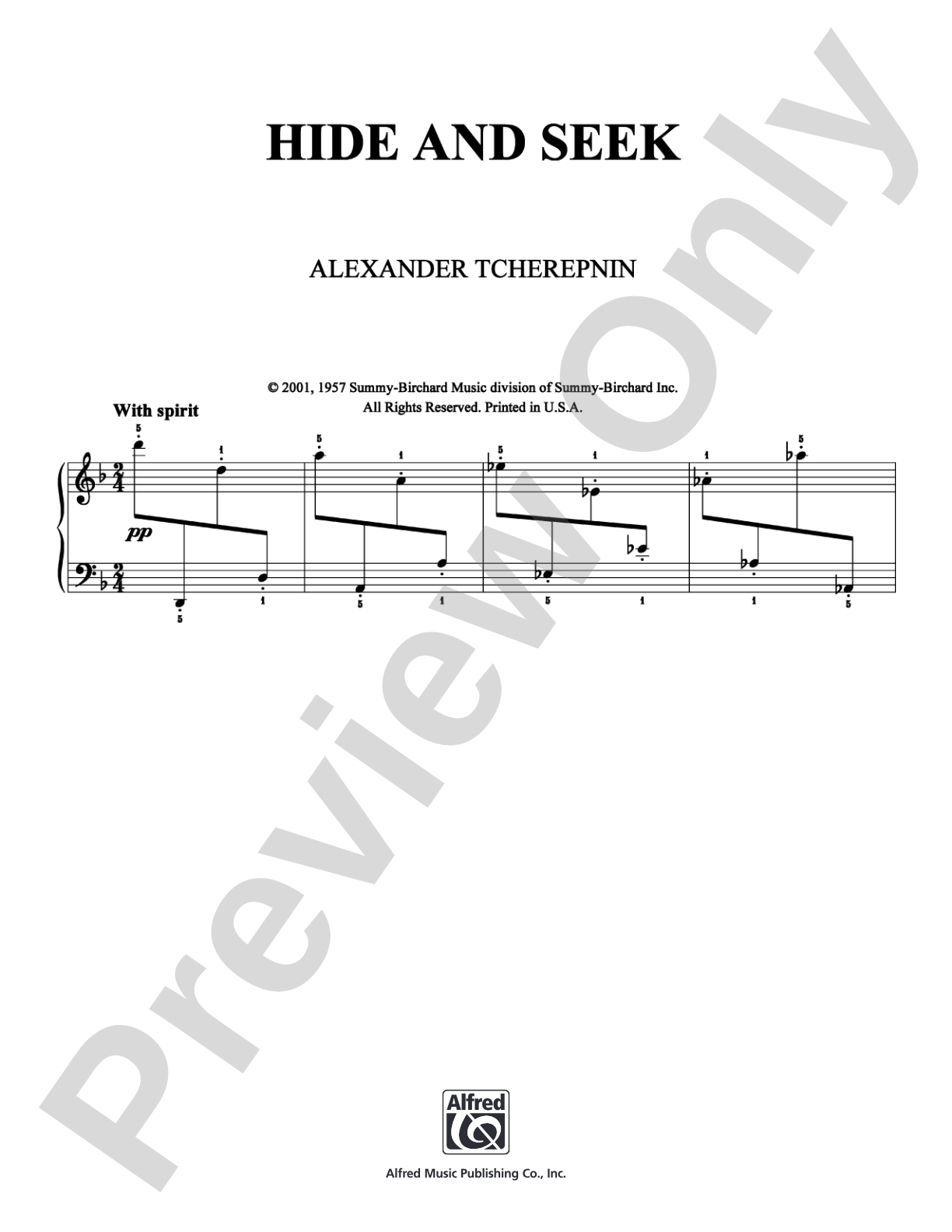 Hide and Seek: Piano Digital Sheet Music