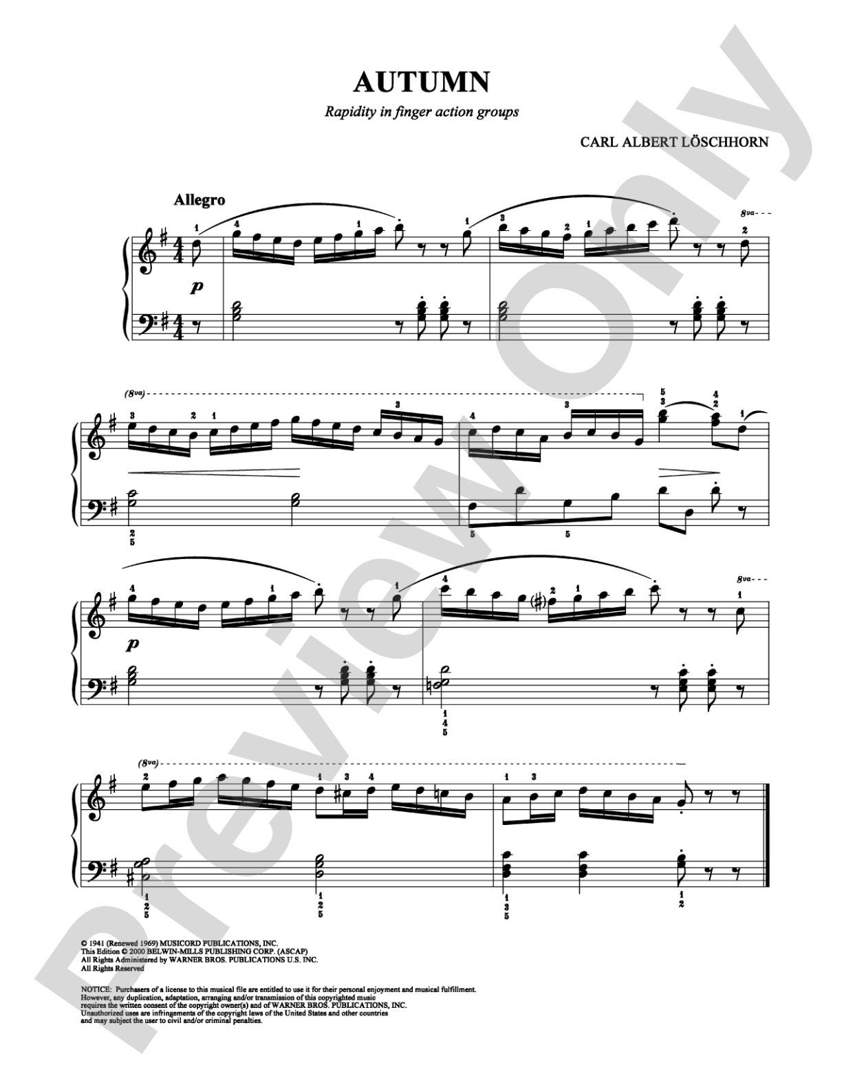 Autumn: Easy Piano Digital Sheet Music