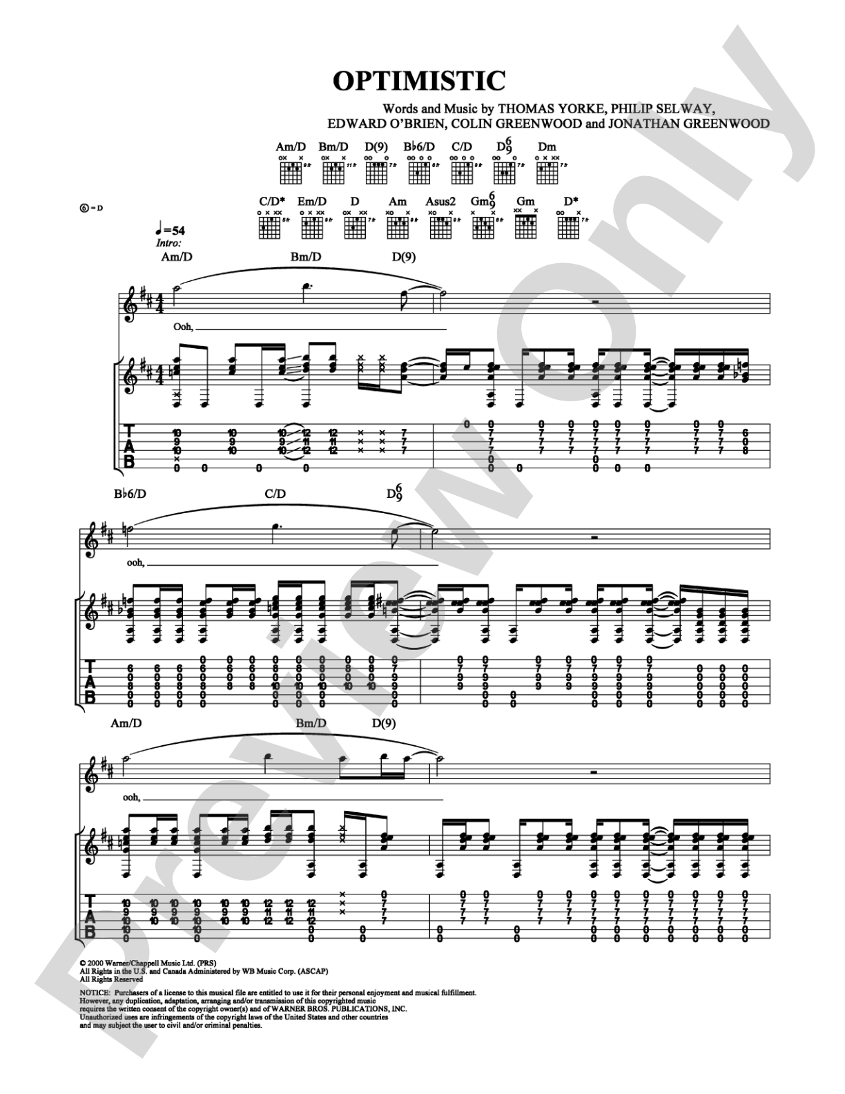 Optimistic: Guitar TAB Digital Sheet Music