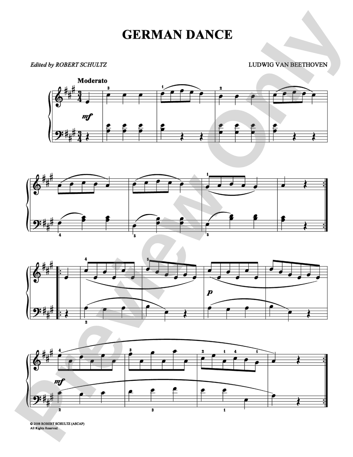 German Dance: Easy Piano Digital Sheet Music
