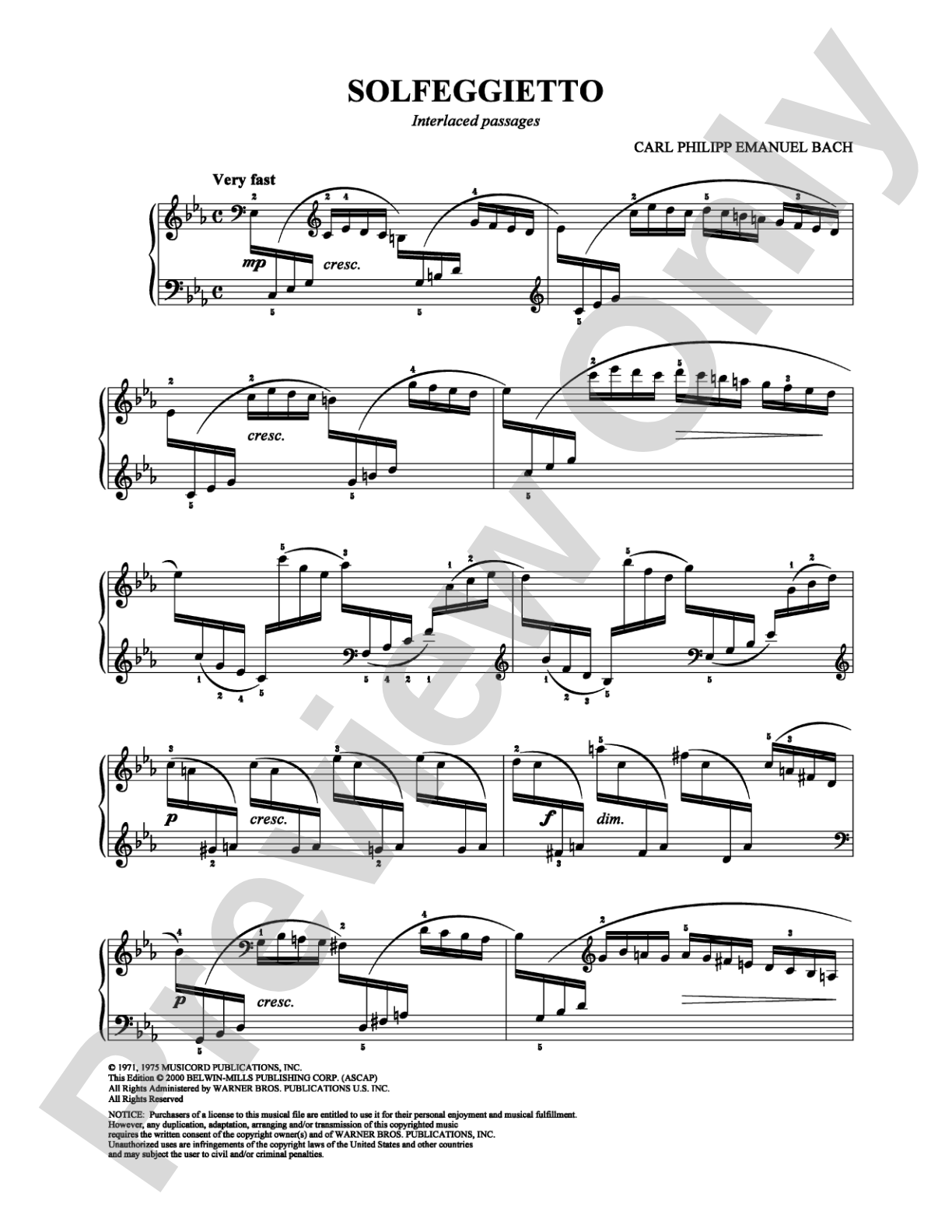 Solfeggietto: Piano Digital Sheet Music
