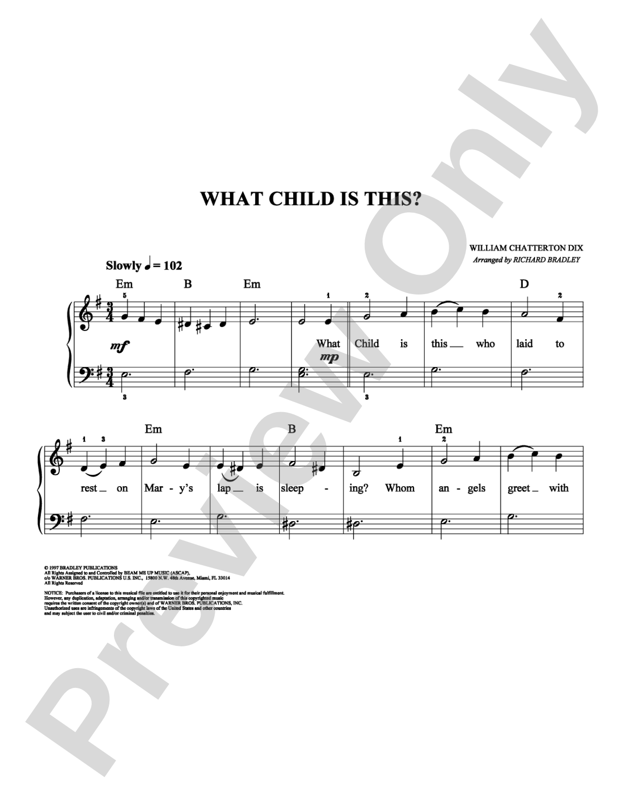 What Child Is This?: Easy Piano Digital Sheet Music