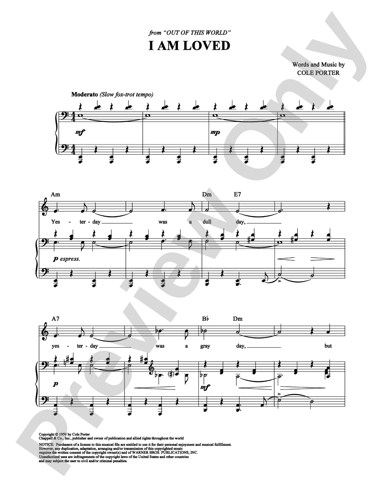 I Am Loved: Piano/Vocal/Chords Digital Sheet Music