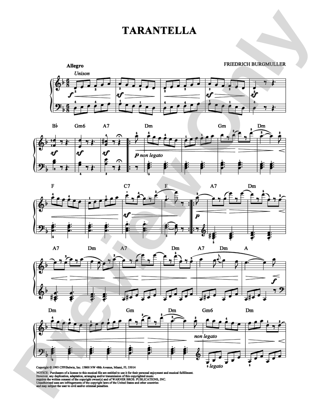 Tarantella: Piano Digital Sheet Music