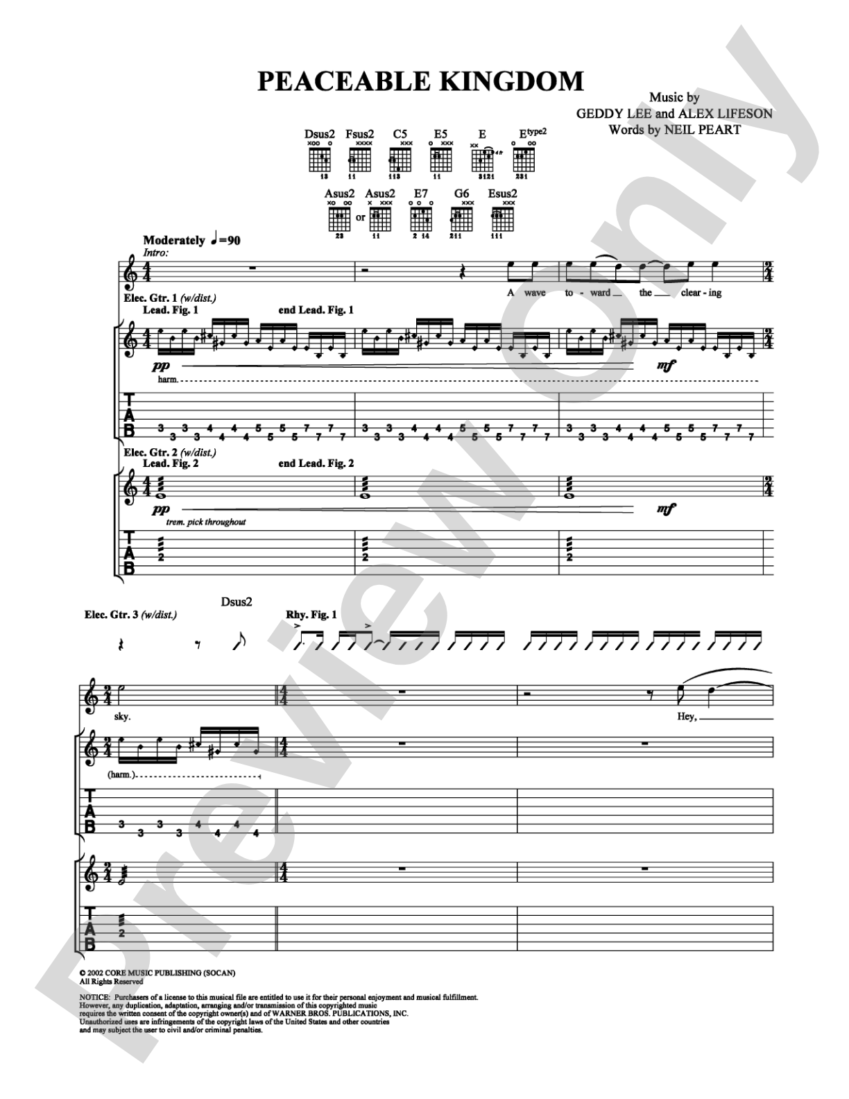 Peaceable Kingdom: Guitar TAB Digital Sheet Music