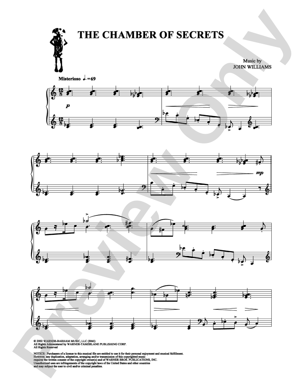 The Chamber of Secrets: Piano Digital Sheet Music
