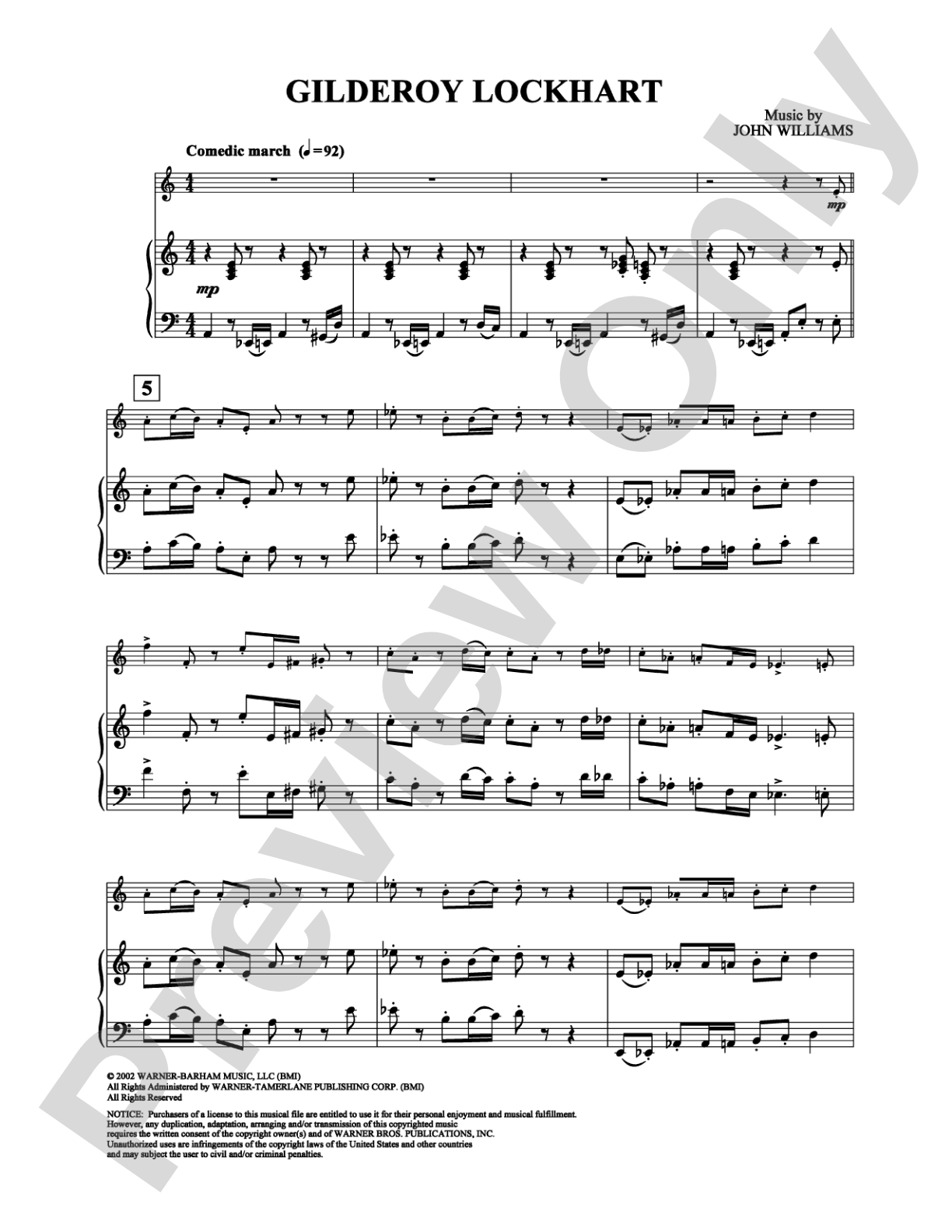 Gilderoy Lockhart: Piano Digital Sheet Music