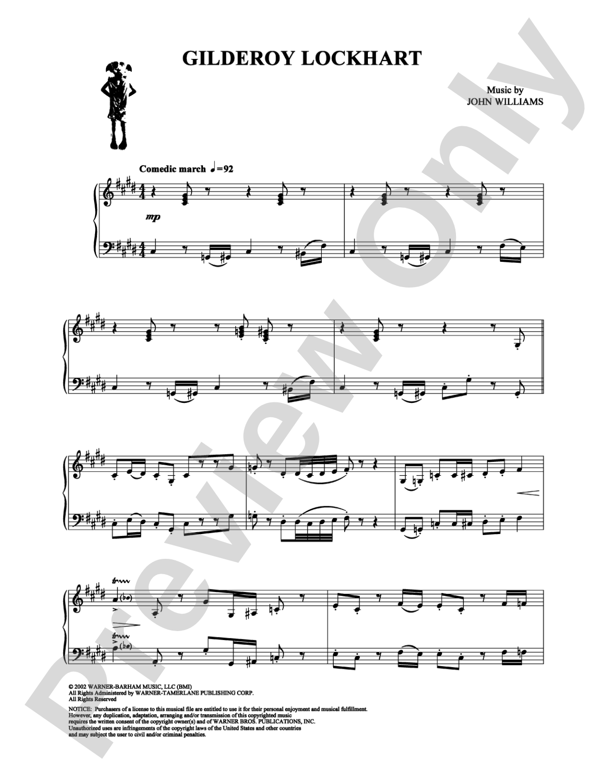Gilderoy Lockhart: Piano Digital Sheet Music