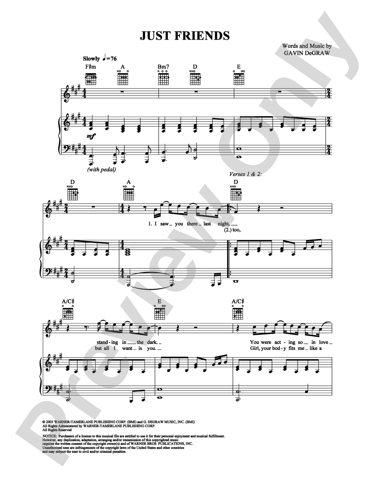 Just Friends: Piano/Vocal/Chords Digital Sheet Music