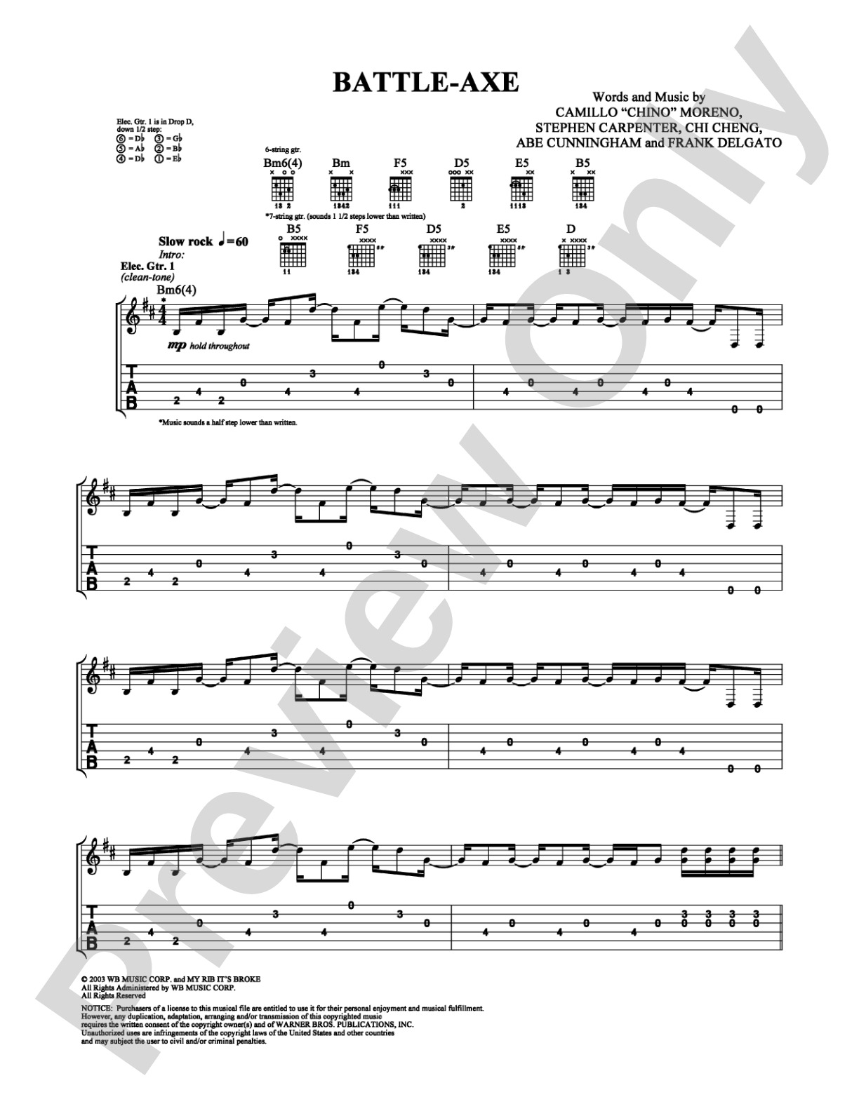 Battle-Axe: Guitar TAB Digital Sheet Music