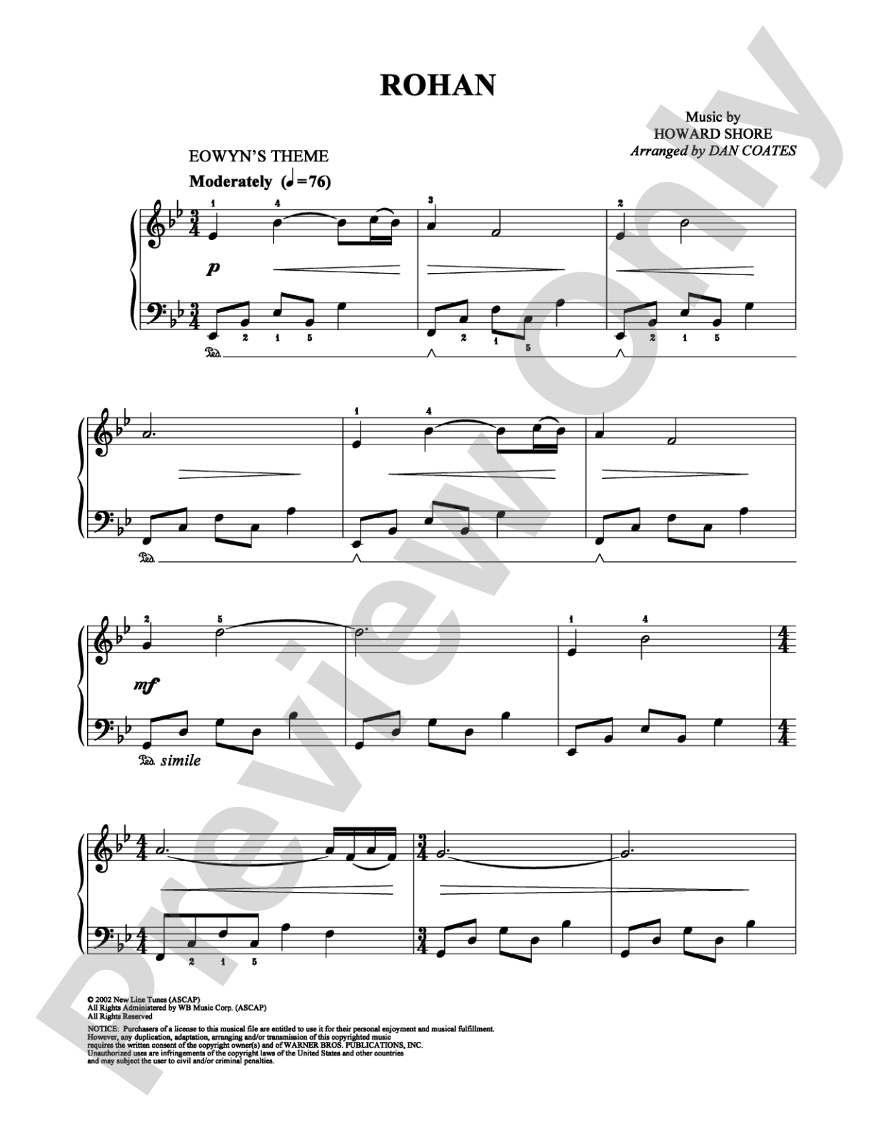 Rohan: Easy Piano Digital Sheet Music