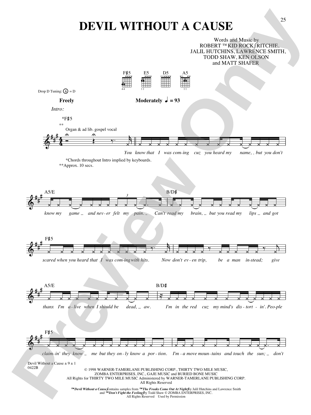 Devil Without A Cause: Authentic Guitar TAB