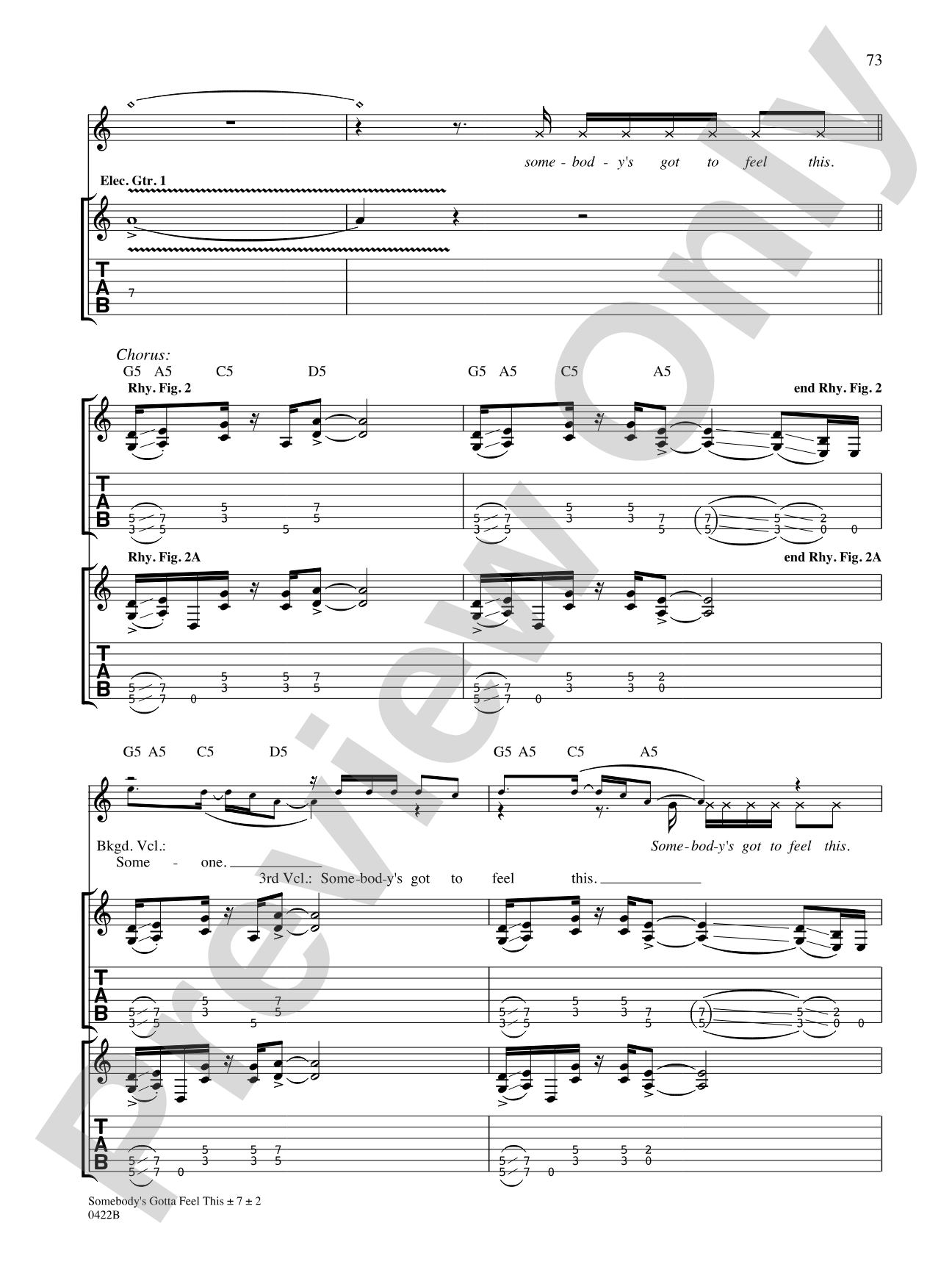 Somebody's Gotta Feel This: Authentic Guitar TAB