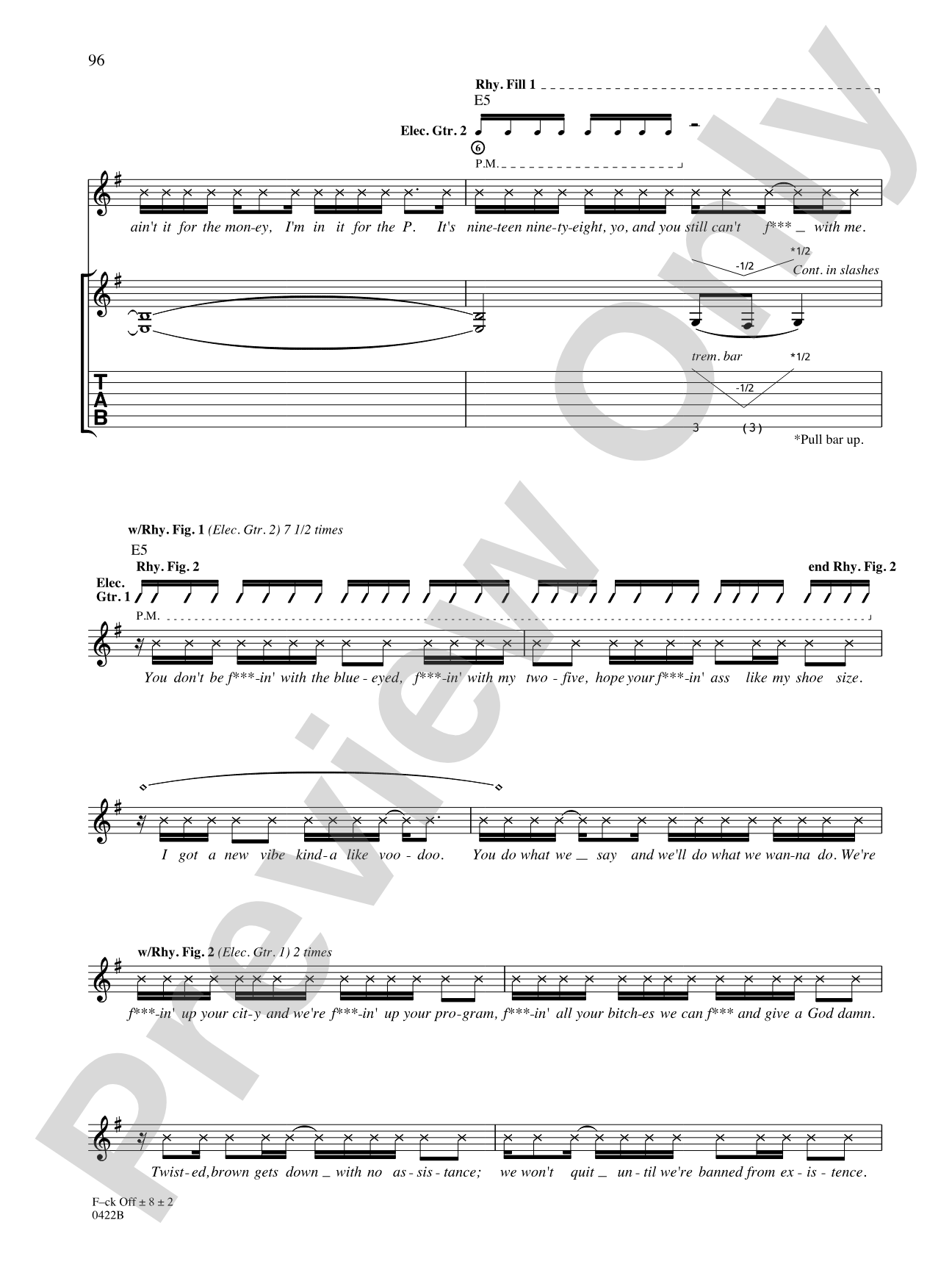 F-ck Off: Authentic Guitar TAB