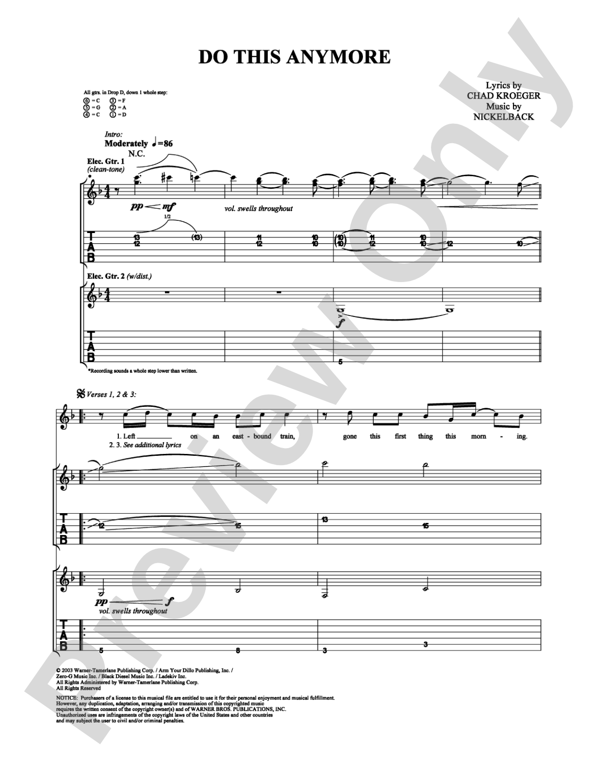 Do This Anymore: Guitar TAB Digital Sheet Music