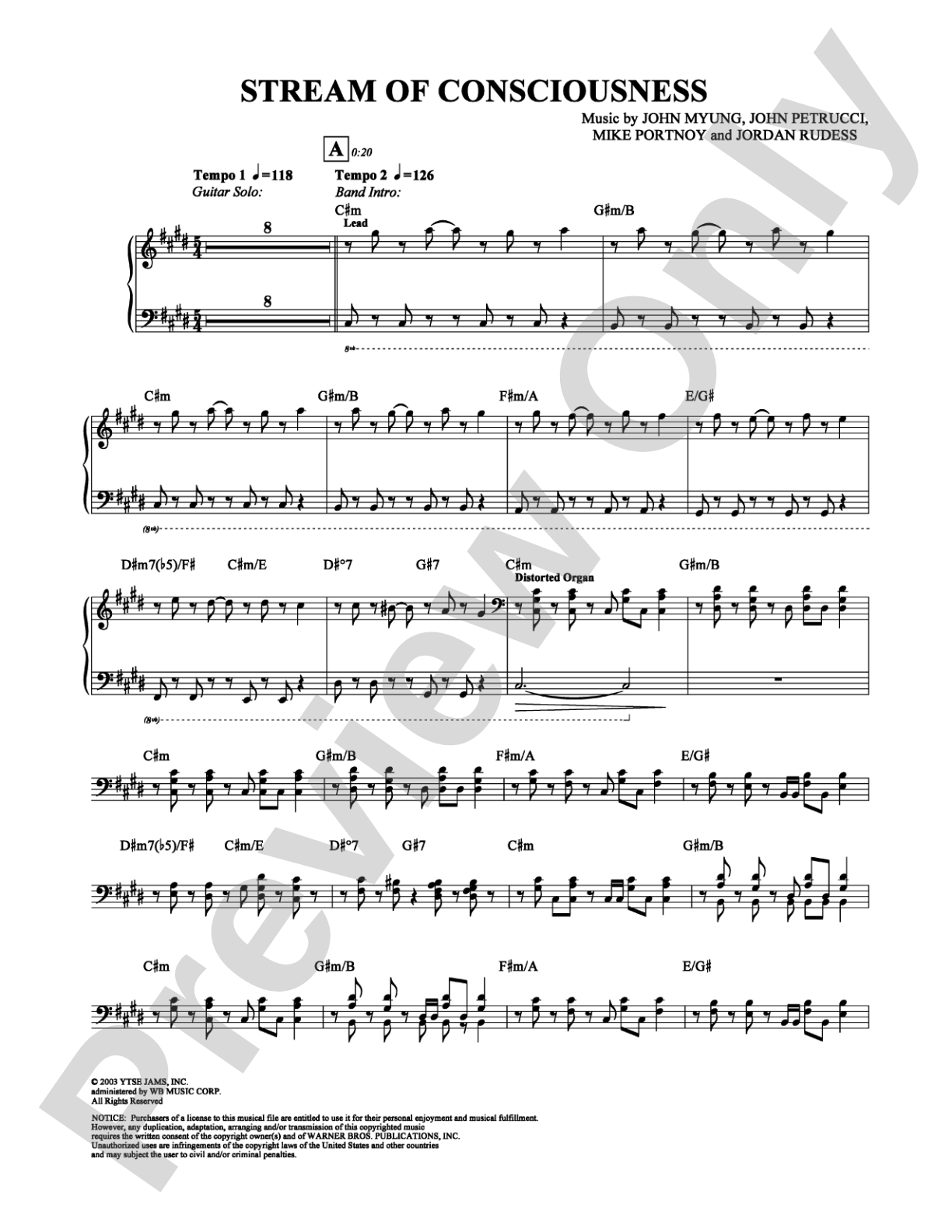 Stream of Consciousness: Piano/Vocal/Chords Digital Sheet Music