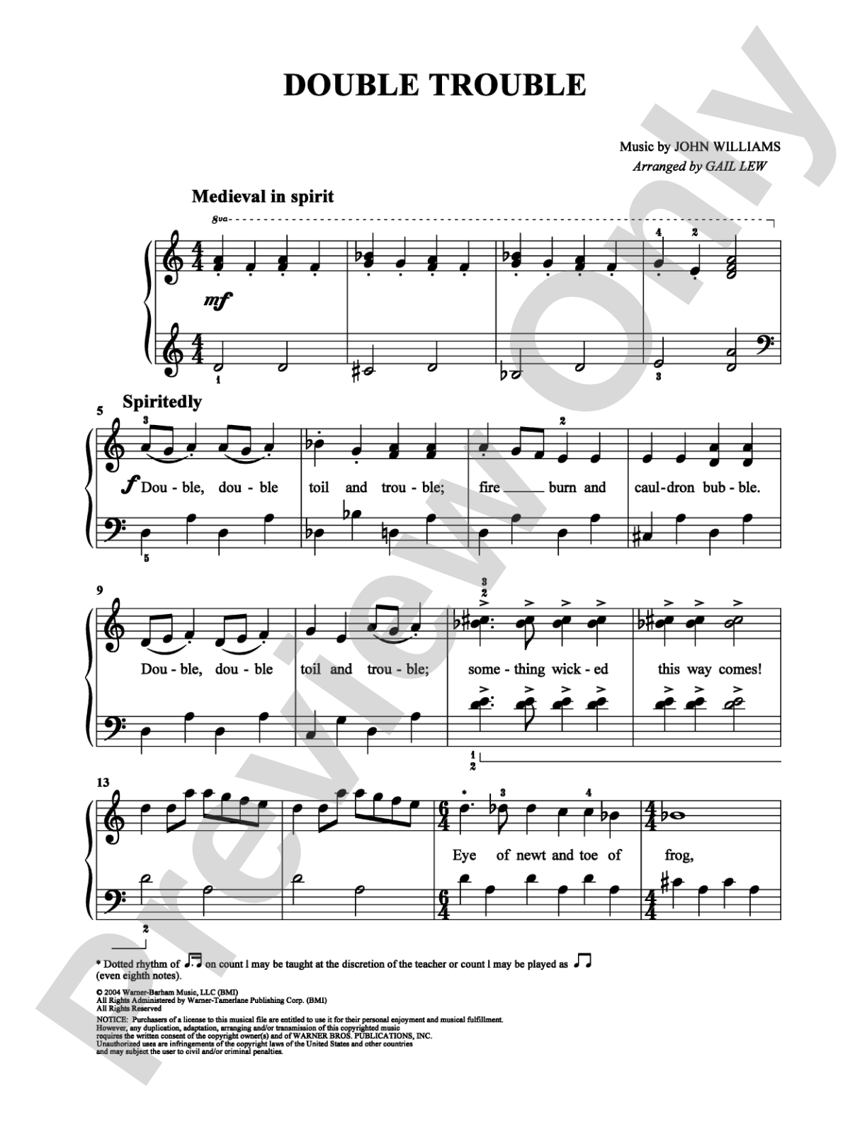 Double Trouble: Easy Piano Digital Sheet Music