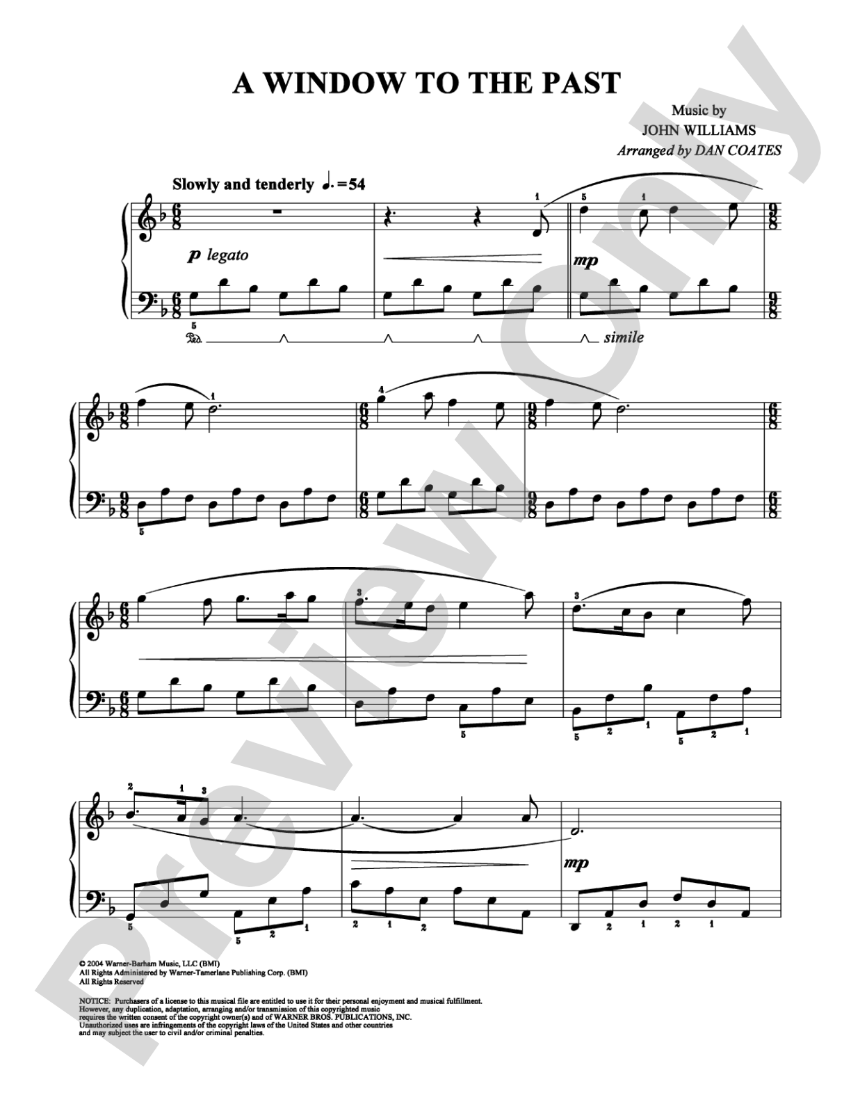 A Window to the Past: Easy Piano Digital Sheet Music