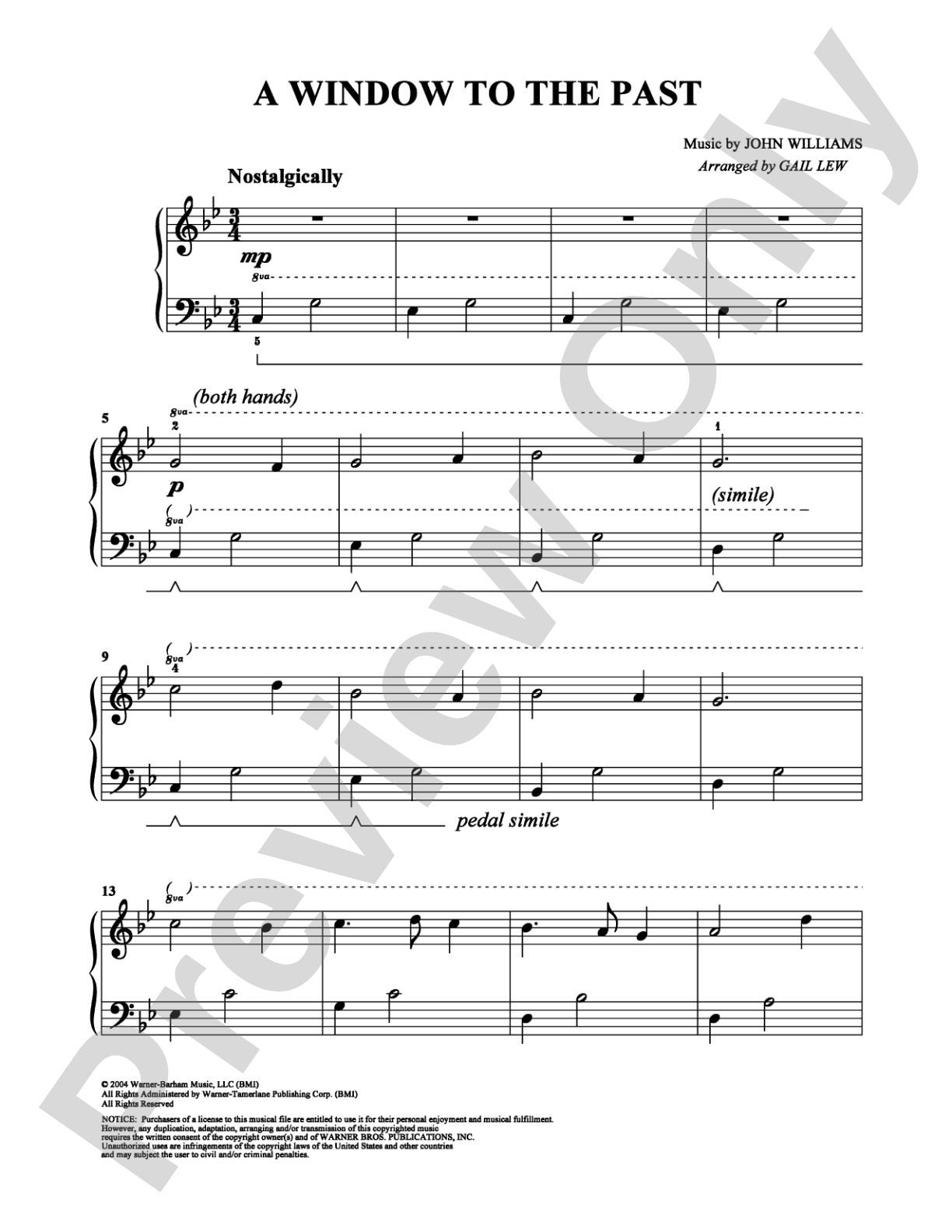 A Window to the Past: Easy Piano Digital Sheet Music
