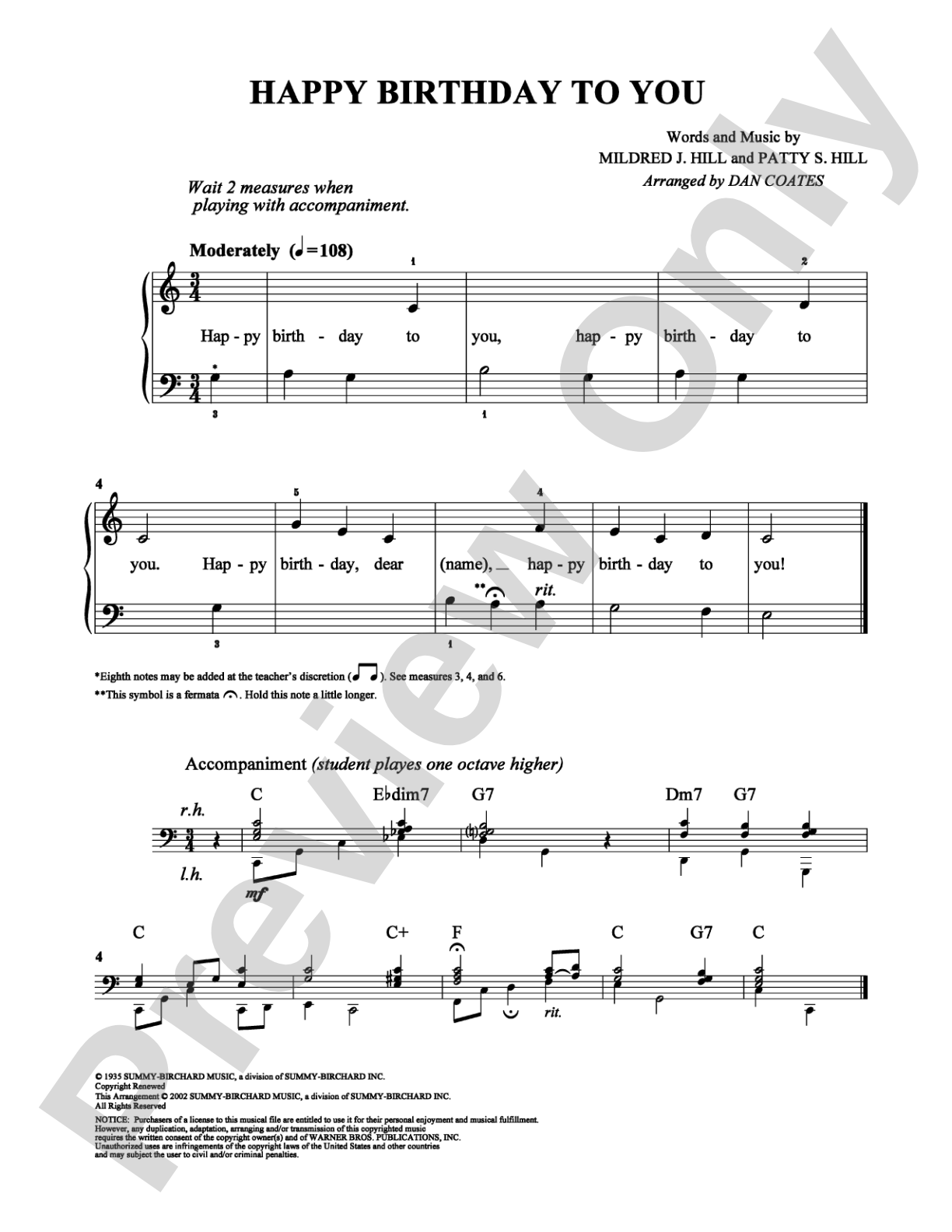 Happy Birthday To You: Easy Piano Digital Sheet Music