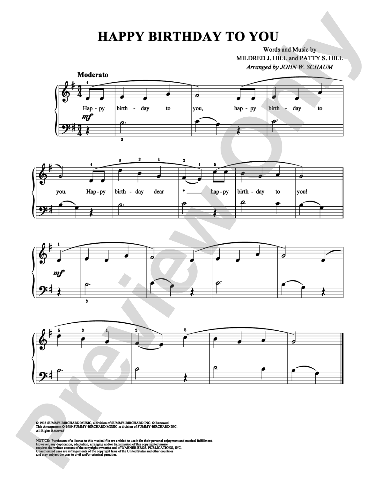 Happy Birthday: Easy Piano Digital Sheet Music