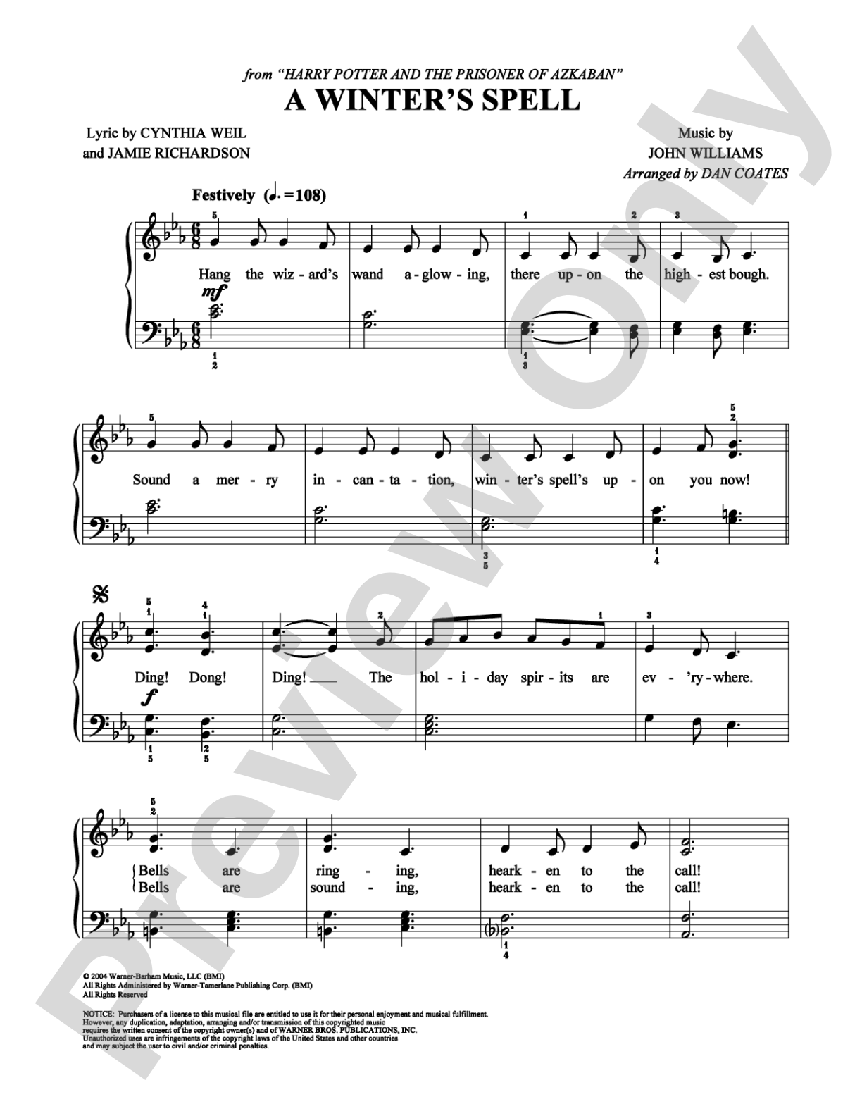 A Winter's Spell: Easy Piano Digital Sheet Music