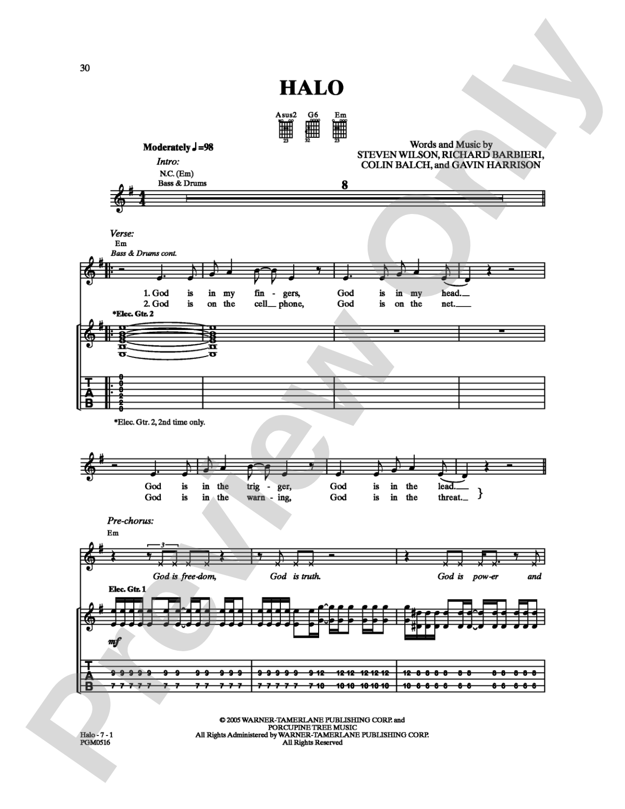 Halo: Guitar TAB Digital Sheet Music