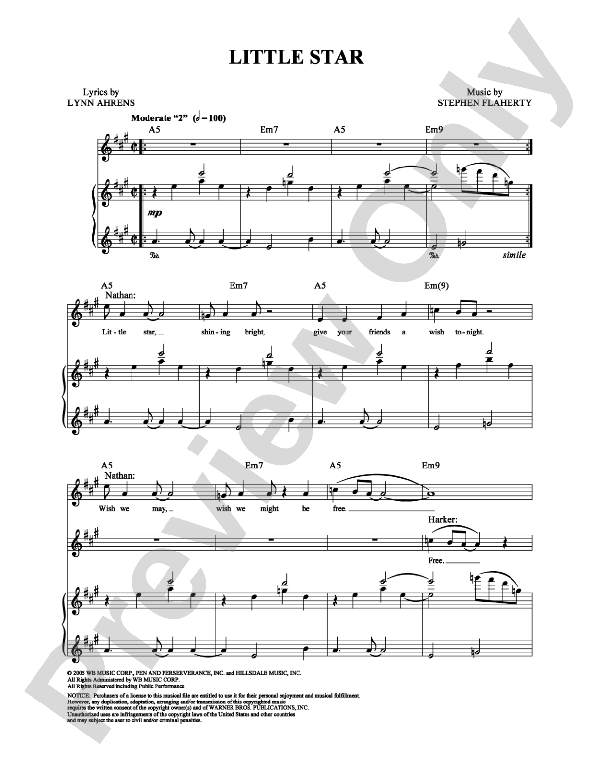 Little Star: Piano/Vocal/Chords Digital Sheet Music