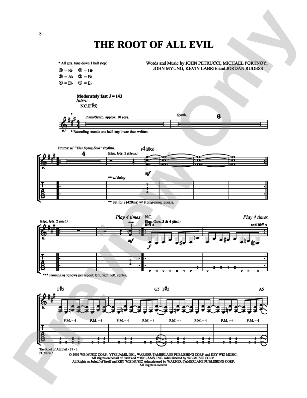 The Root of All Evil: Guitar TAB Digital Sheet Music